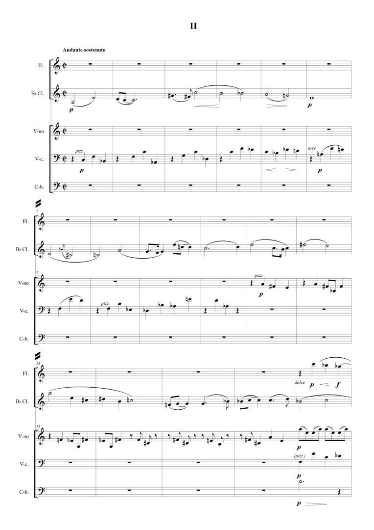 Quintet for Flute, Clarinet, Violin, Cello and Double Bass