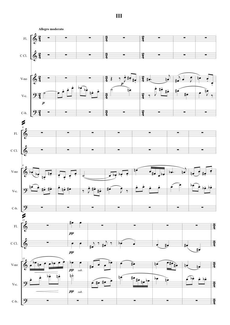 Quintet for Flute, Clarinet, Violin, Cello and Double Bass