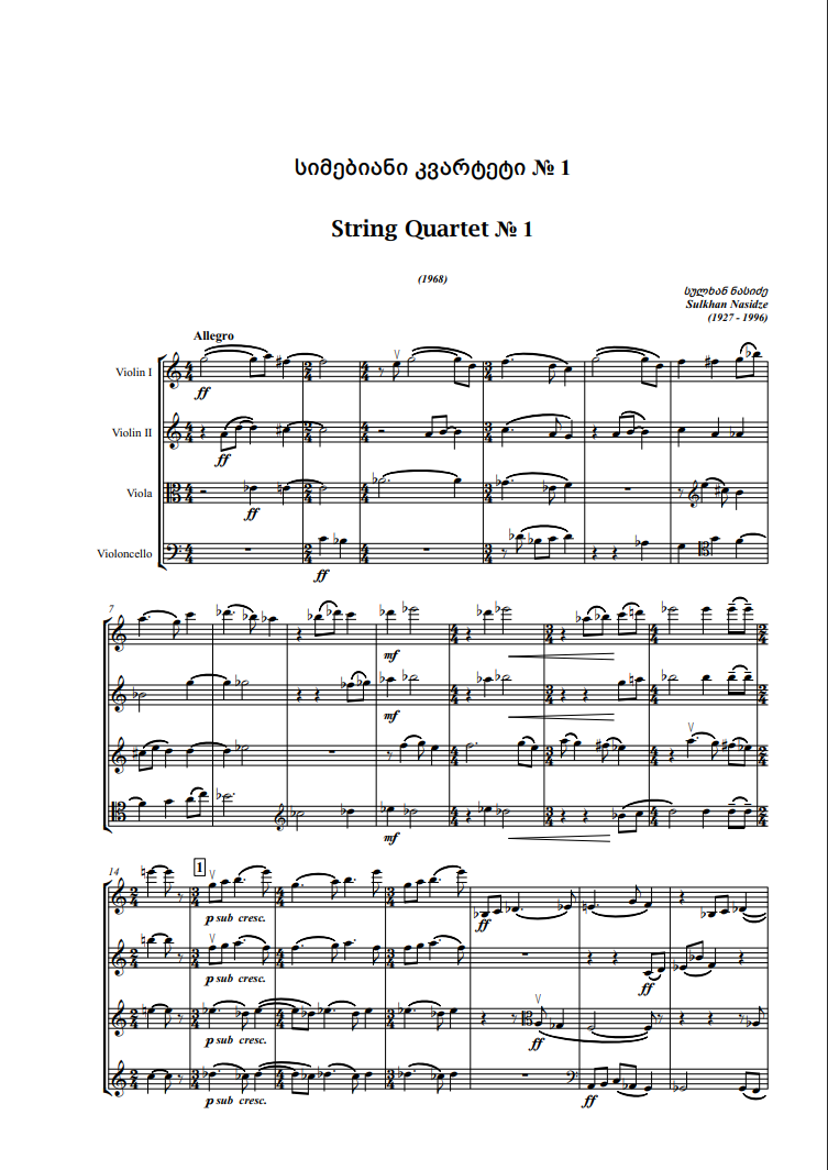 String Quartets – N1-N5